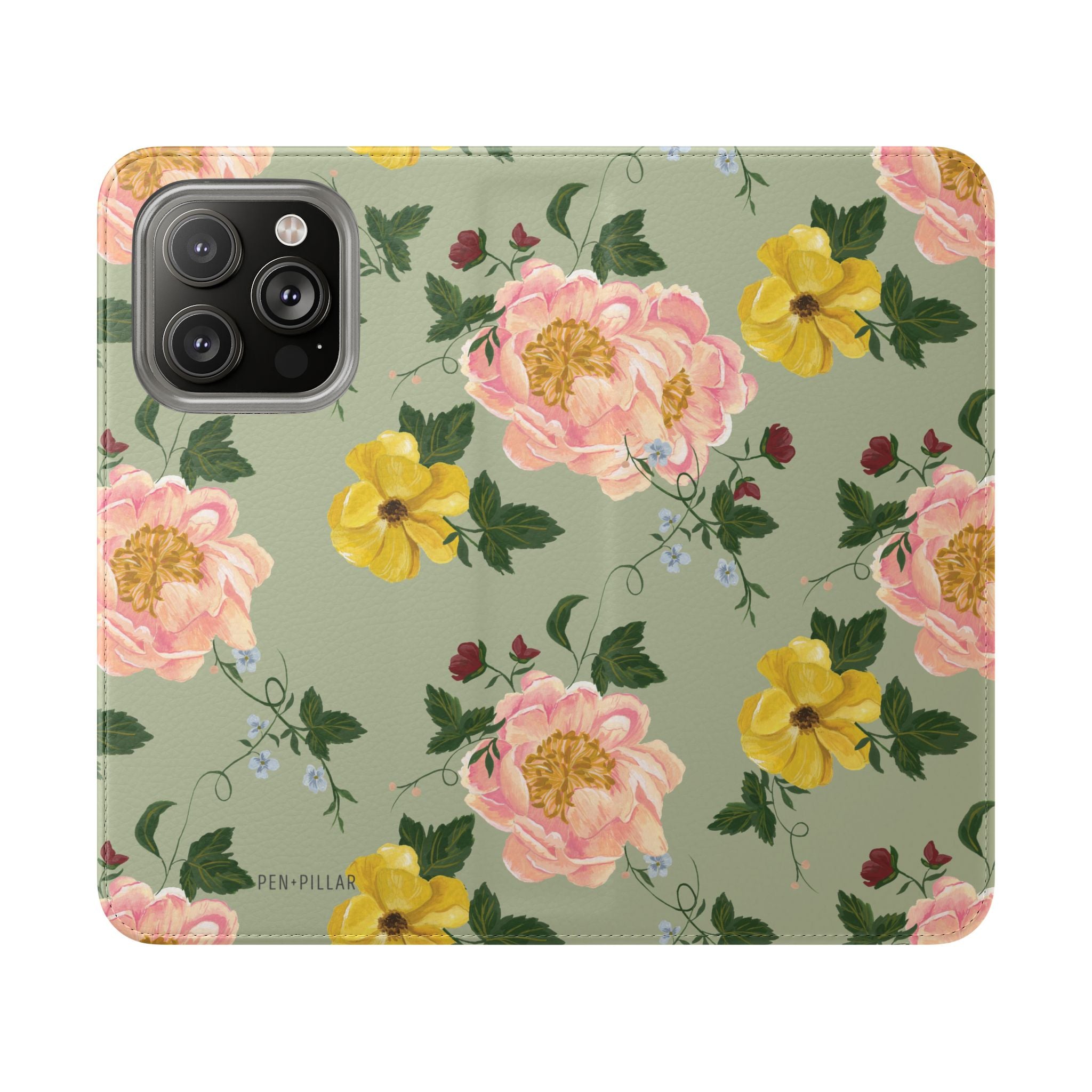 Garden Rose Flip Wallet Case