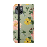 Garden Rose Flip Wallet Case