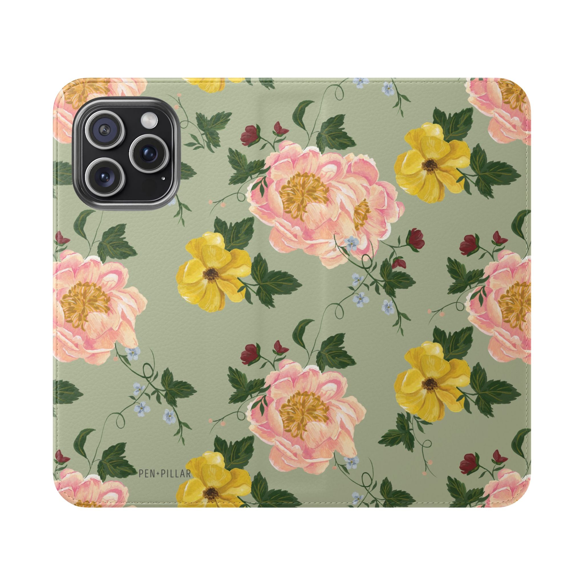 Garden Rose Flip Wallet Case