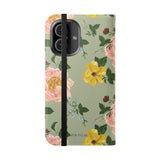 Garden Rose Flip Wallet Case