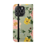 Garden Rose Flip Wallet Case