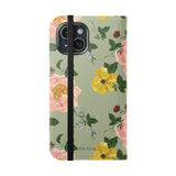 Garden Rose Flip Wallet Case