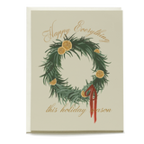 Orange Wreath Holiday Card