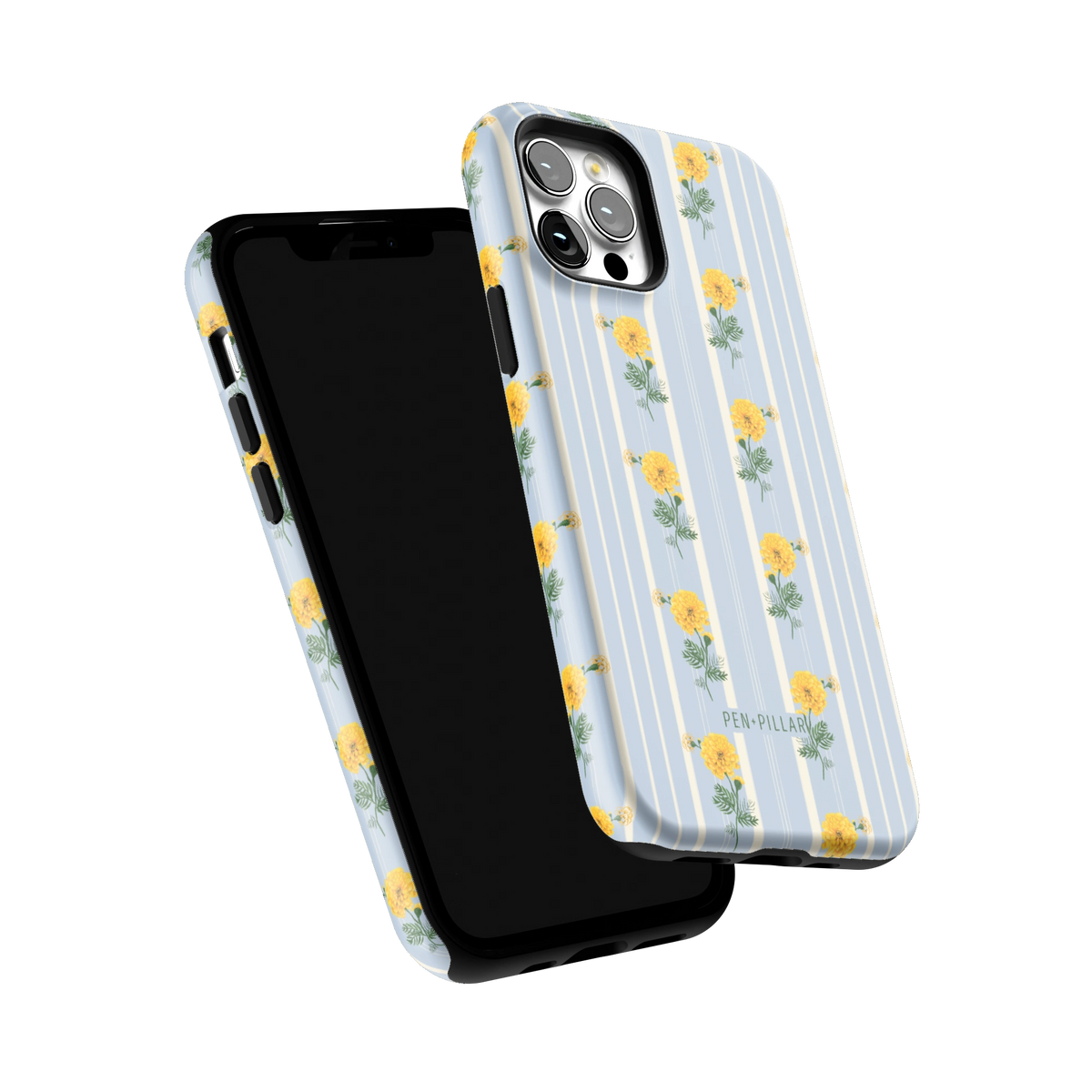 October Birth Month iPhone 12 Pro case tilted to show the raised edges around the screen and camera