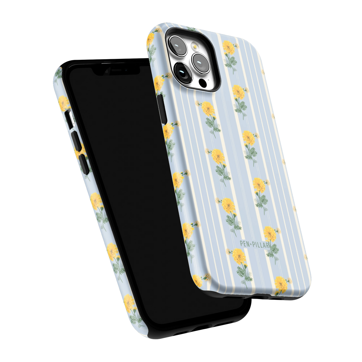 October Birth Month iPhone 12 Pro Max case tilted to show the raised edges around the screen and camera