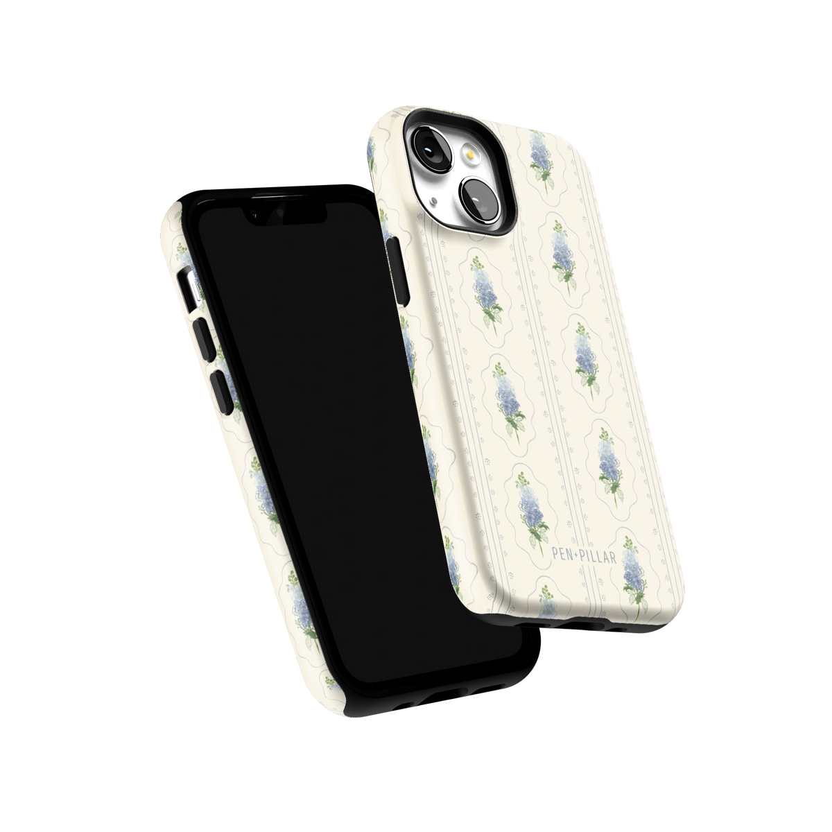 July Birth Month iPhone 13 mini case tilted to show the raised edges around the screen and camera