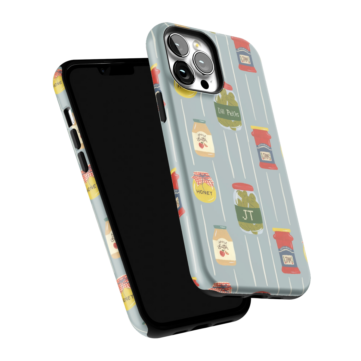 Preserves Personalized iPhone 13 Pro Max case tilted to show the raised edges around the screen and camera