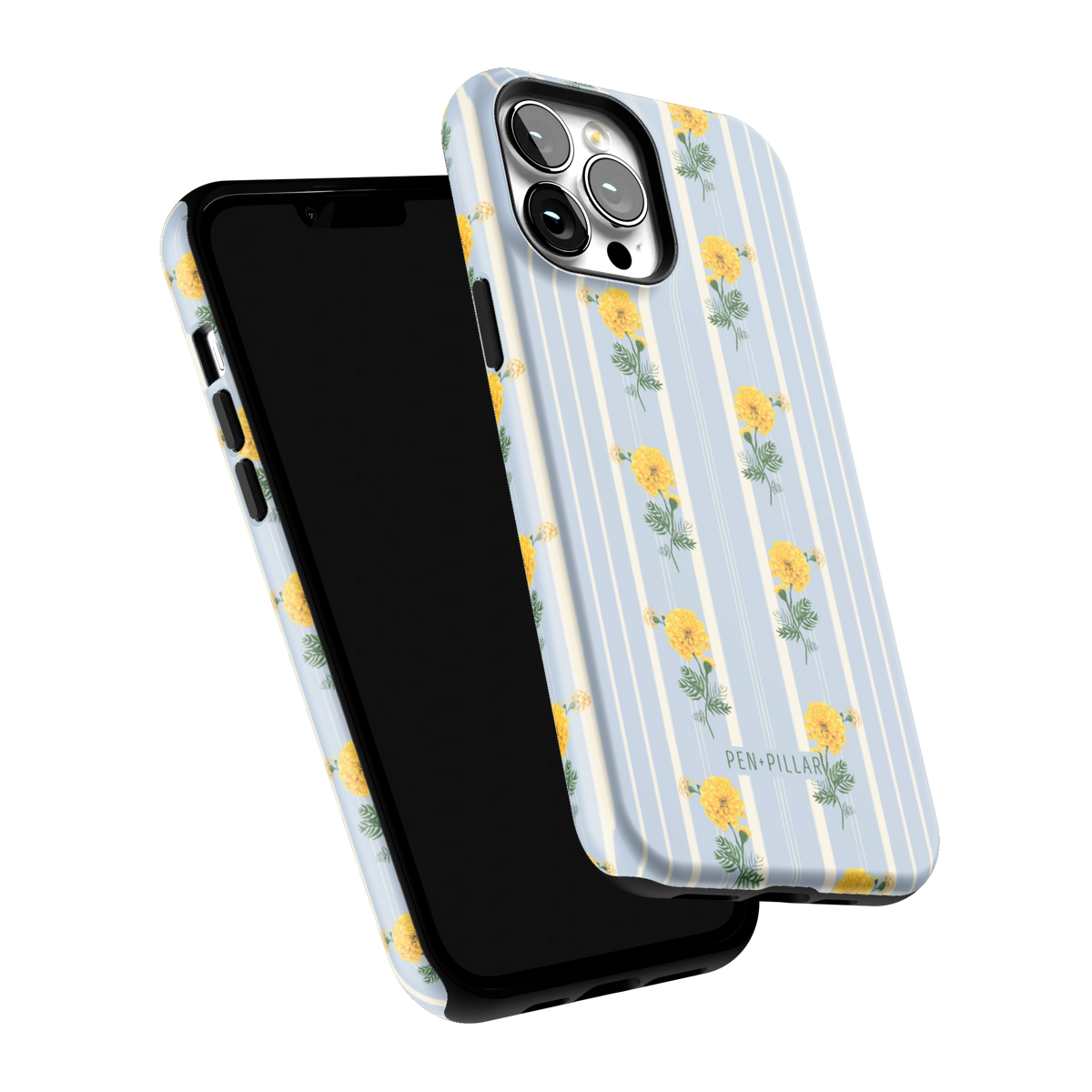 October Birth Month iPhone 13 Pro Max case tilted to show the raised edges around the screen and camera