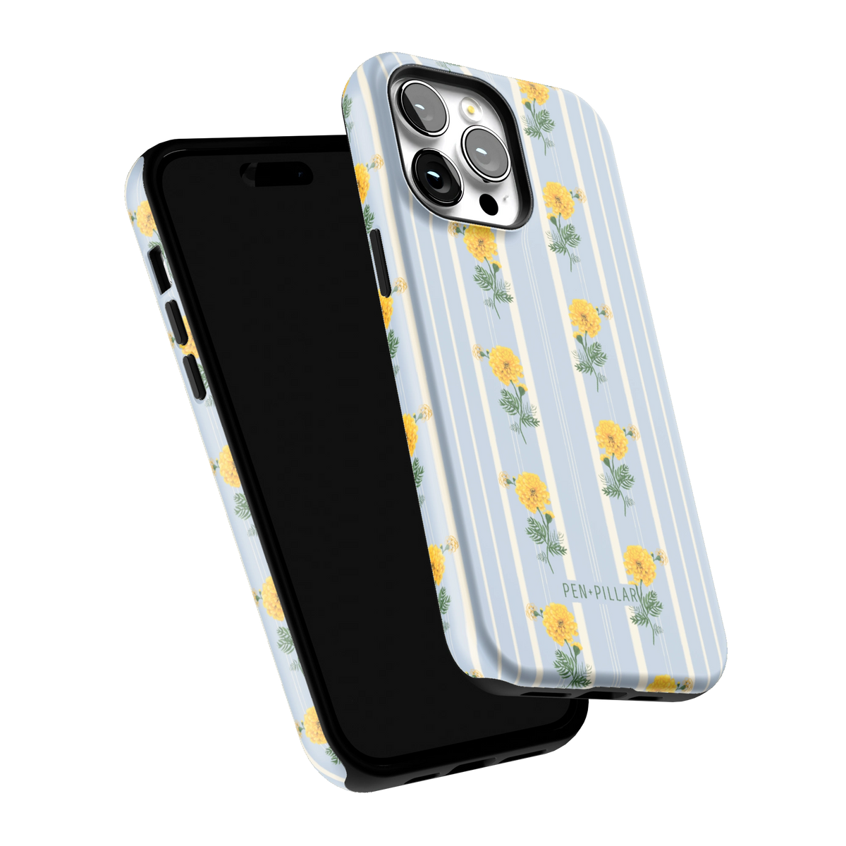 October Birth Month iPhone 14 Pro Max case tilted to show the raised edges around the screen and camera