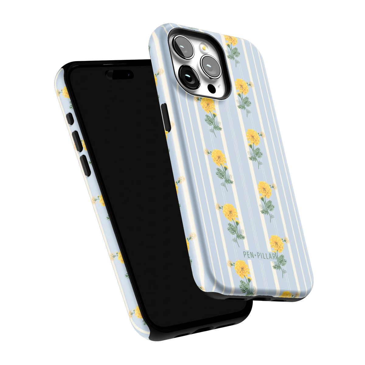 October Birth Month iPhone 15 Pro Max case tilted to show the raised edges around the screen and camera