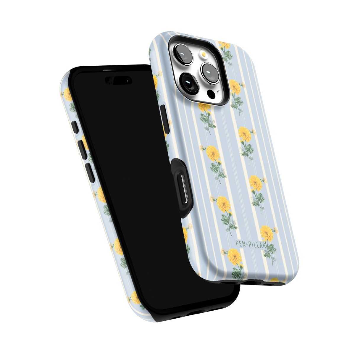 October Birth Month iPhone 16 Pro case tilted to show the raised edges around the screen and camera