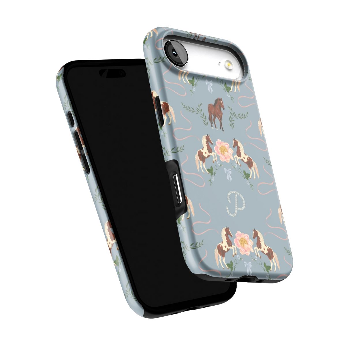 Prairie Personalized iPhone 17 Air case tilted to show the raised edges around the screen and camera