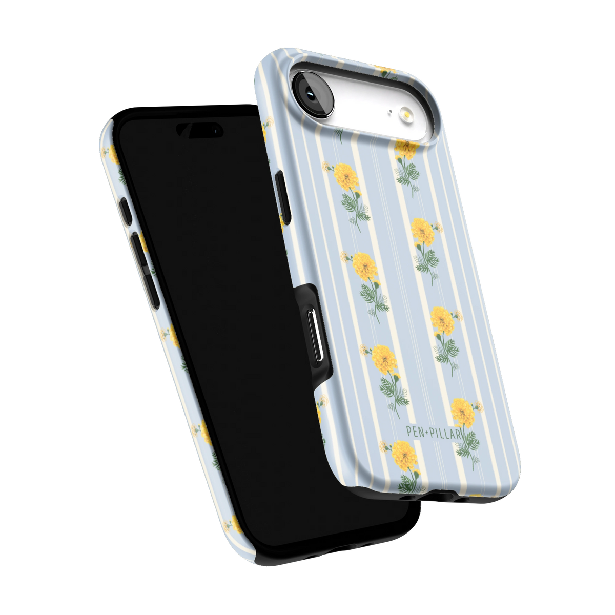 October Birth Month iPhone 17 Air case tilted to show the raised edges around the screen and camera
