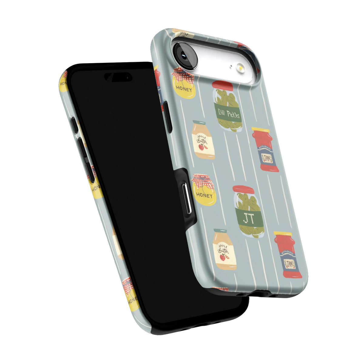 Preserves Personalized iPhone 17 Air case tilted to show the raised edges around the screen and camera