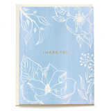 Blue Floral Thank You Card