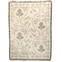 Artichoke woven blanket featuring floral patterns in muted colors with a fringed edge.
