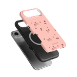 Bike Ride iPhone case featuring a pink design with bicycle graphics and a black protective layer underneath.