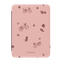 Bike ride Kindle case featuring a pink background with brown bicycle and floral patterns.