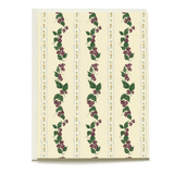 Blank card featuring a floral design with blackberries and green leaves on a cream background.