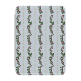Blackberry Kindle case featuring a floral pattern with vines and berries on a light blue background.