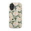 Bumblebee iPhone case featuring floral patterns with bees on a light background.