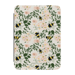 Bumblebee Kindle case featuring a floral design with bees on a light background.