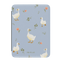Ducks Kindle case featuring a light blue background with illustrated ducks and flowers.