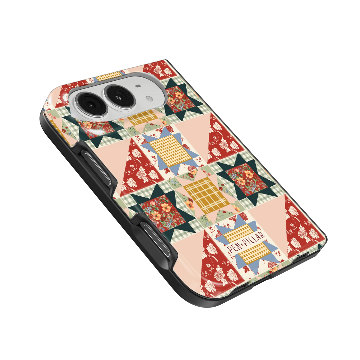 Evening Star iPhone 18 Duo case, angled view showing the camera surround and side buttons