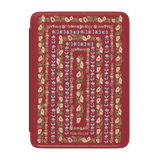 Fiona Kindle case featuring a red background with floral patterns in pink, blue, and green.