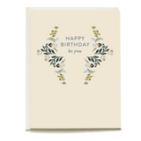 Flutter birthday card featuring floral designs and the text "Happy Birthday to you" in the center.