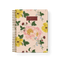 Garden rose notebook with a floral design featuring pink and yellow flowers on a light pink background.