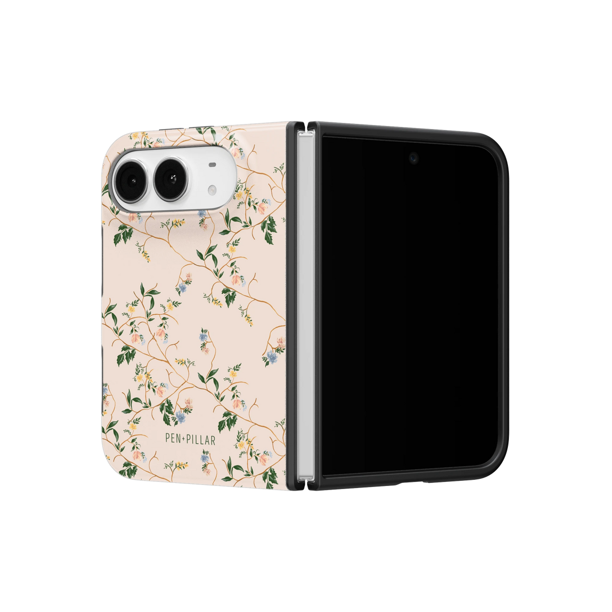 Grove iPhone 18 Duo case on a half-open iPhone 18 Duo, angled view