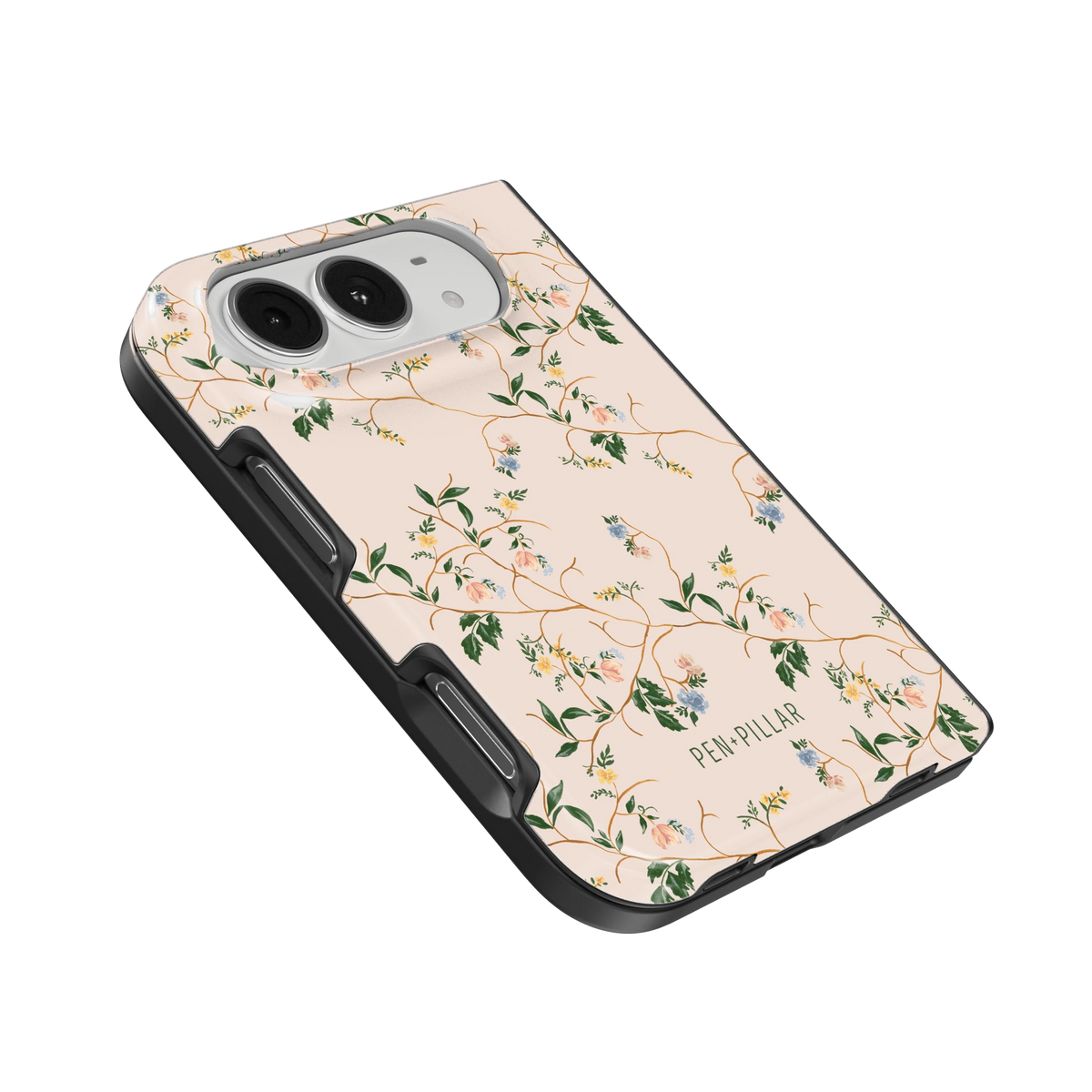 Grove iPhone 18 Duo case, angled view showing the camera surround and side buttons