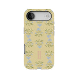 Haven personalized iPhone case featuring a floral pattern in pastel colors with a prominent letter "H" design.