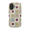 Heirloom iPhone case featuring a geometric pattern in muted colors with a textured finish.