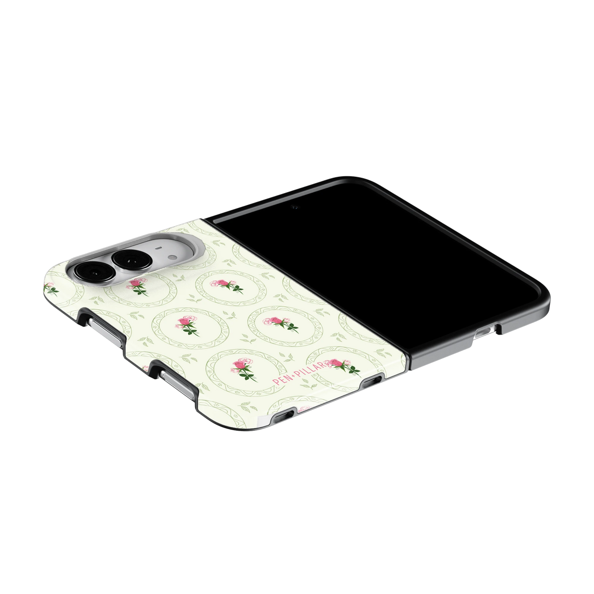 June Birth Month iPhone 18 Duo case on an iPhone 18 Duo lying flat, unfolded