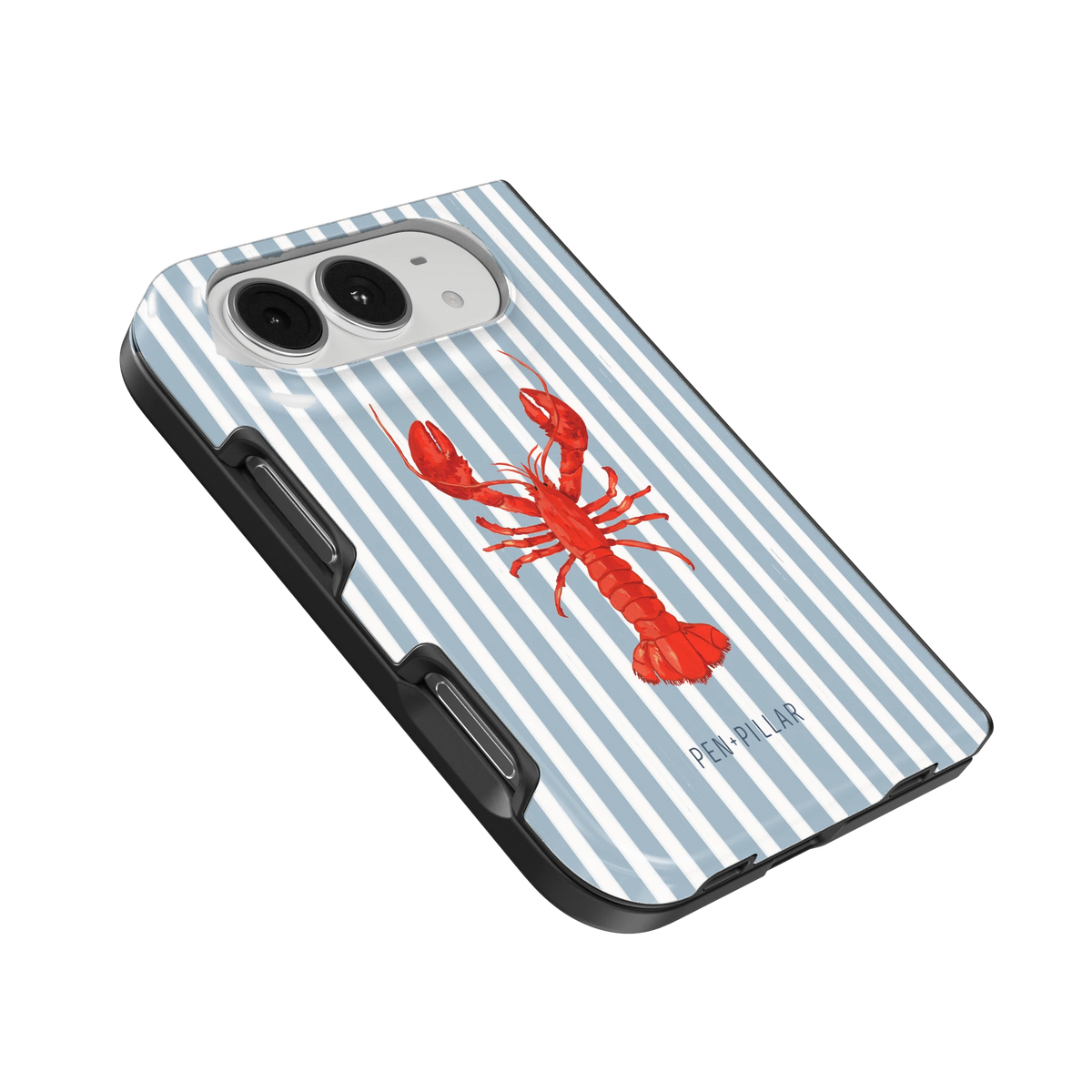 Lobster iPhone 18 Duo case, angled view showing the camera surround and side buttons