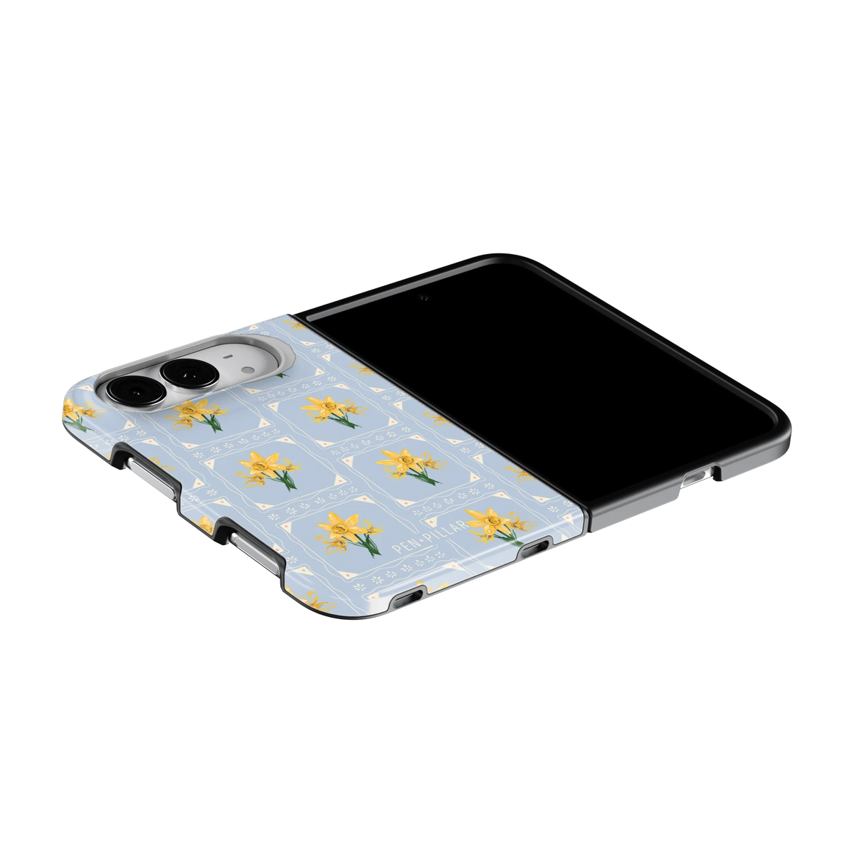 March Birth Month iPhone 18 Duo case on an iPhone 18 Duo lying flat, unfolded
