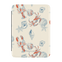 Mariner Kindle case featuring a cream background with red lobsters, blue crabs, and seashell illustrations.