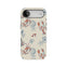 Mariner personalized iPhone case featuring a cream background with crab, lobster, and shell illustrations.