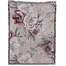 Meadow woven blanket featuring a floral design with roses and daisies in soft pink and cream tones.