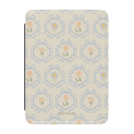 Merrigold Kindle case with floral pattern in pastel colors on a light background.