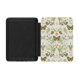 Monarch Kindle case with a floral and butterfly design, featuring a black interior and a magnetic closure.