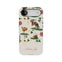 Pasture personalized iPhone case with floral design, featuring cows and the name "Terena Joy" in decorative lettering.
