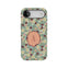 Posy personalized iPhone case featuring a floral design with a monogrammed letter "A" on a light blue background.