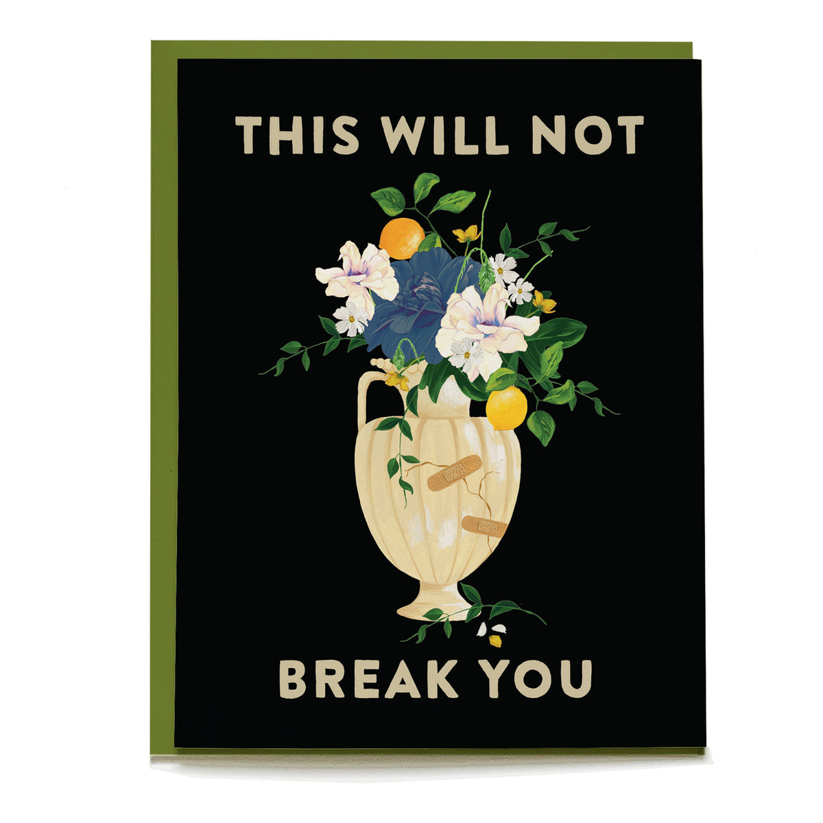 Mended Vessel Sympathy Card by Pen+Pillar with a green envelope