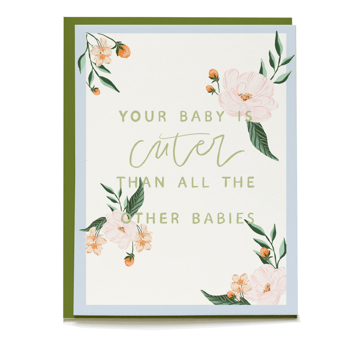 Cutest Baby Card by Pen+Pillar with a green envelope