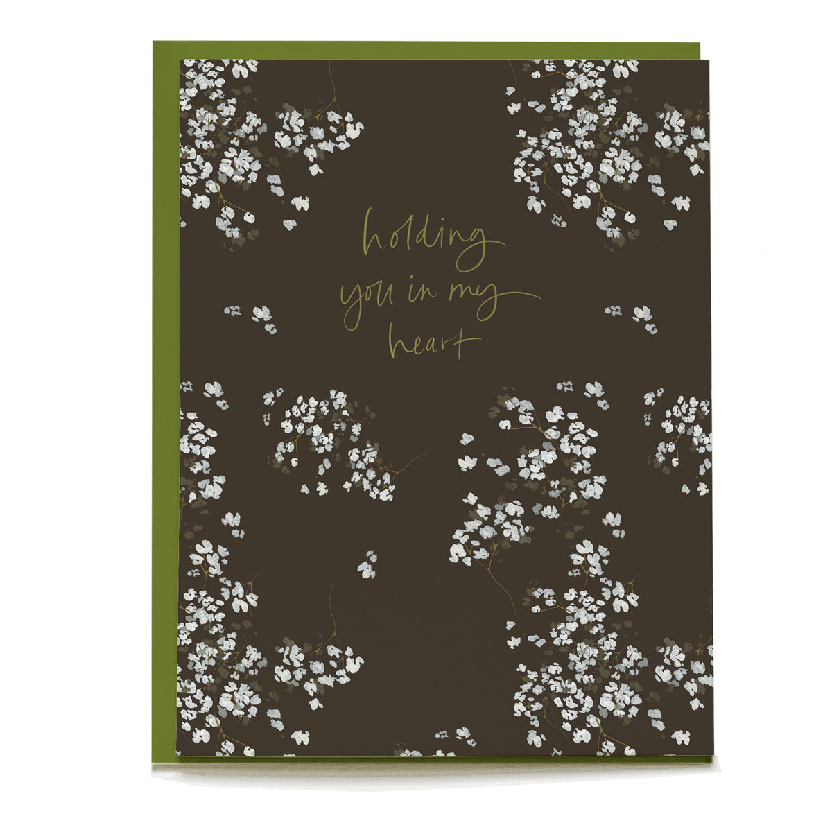 Baby's Breath Sympathy Card by Pen+Pillar with a green envelope