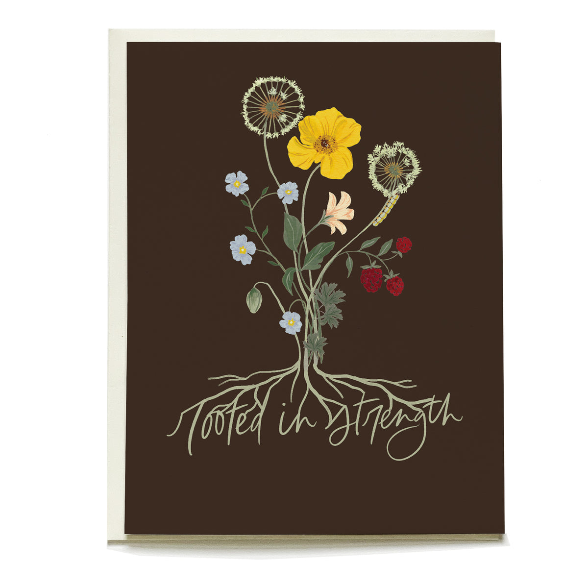 Roots Sympathy Card by Pen+Pillar with a natural cream envelope