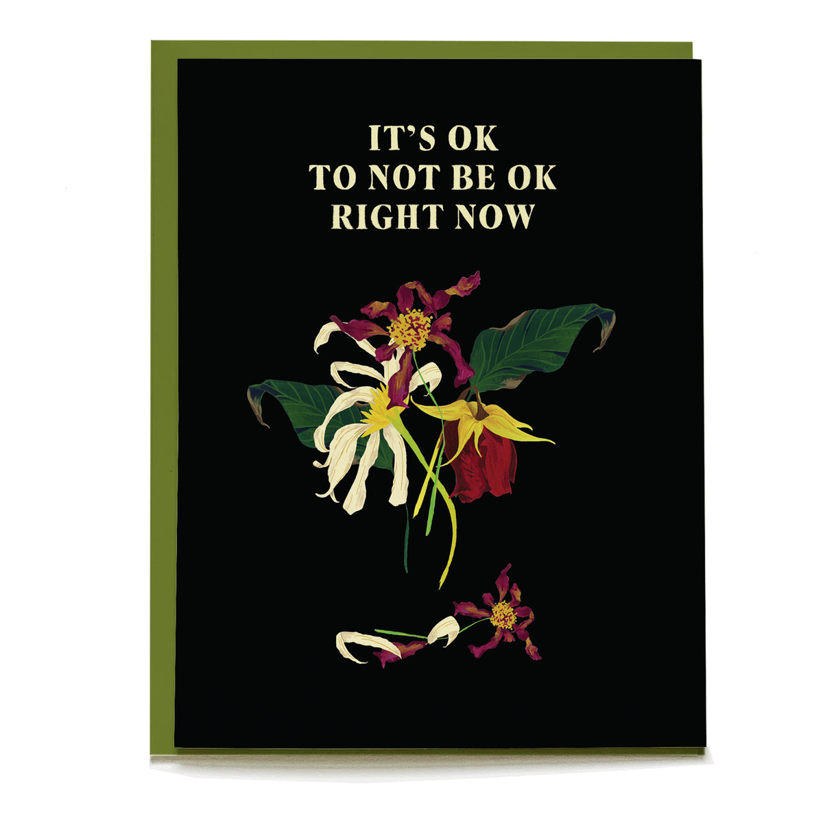 Wilted Sympathy Card by Pen+Pillar with a green envelope
